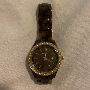 Tortoise shell fossil watch!!!